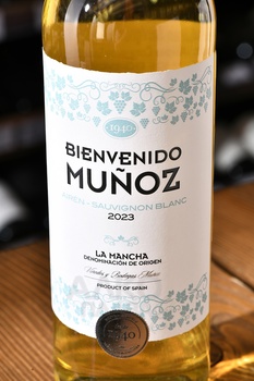Bienvenido Munoz Airen-Sauvignon Blanc La Mancha DO - вино Бьенвенидо Муньос Айрен Совиньон Блан Ла Манча ДО 0.75 л белое полусухое