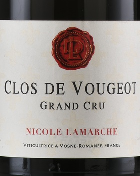 Clos De Vougeot Grand Cru Nicole Lamarche - вино Кло де Вужо Гран Крю Николь Ламарш 0.75 л красное сухое