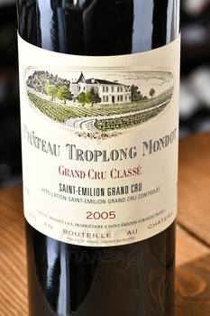Chateau Troplong Mondot Premier Grand Cru Classe - вино Шато Тролон Мондо Премье Гран Крю Классе 0.75 л красное сухое