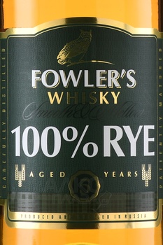 Fowler’s Rye - виски зерновой Фоулерс Ржаной 0.7 л
