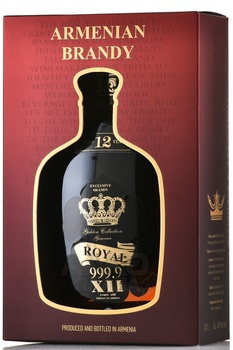 Бренди Гиневан Золотая Коллекция 999.9 12 лет 0.7 л в п/у