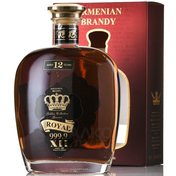 Бренди Гиневан Золотая Коллекция 999.9 12 лет 0.7 л в п/у