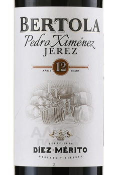 Diez-Merito Bertola Pedro Ximenez - херес Мерито Бертола Педро Хименес 12 лет 0.75 л