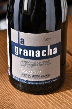 Les Vignerons d’Estezargues La Granacha Cotes du Rhone Villages AOC - вино Ля Гранача Кот дю Рон Вилляж АОС 0.75 л красное сухое