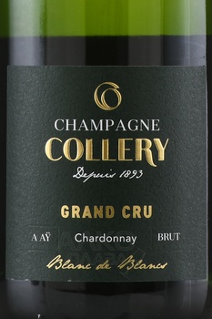Champagne Collery Blanc de Blancs Grand Cru A Ay - шампанское Шампань Коллери Блан де Блан Гранд Крю а Аи 0.75 л белое брют