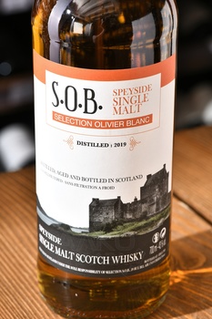 S.O.B. Malt Speyside Single Malt Scotch Whisky - виски С.О.Б. Спейсайд Сингл Молт Скотч Виски 0.7 л