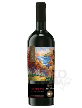 Вино Саперави Агора 0.75 л красное полусладкое