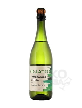 Pigiato Lambrusco Bianco Emilia - игристое вино Пиджиато Ламбруско Бьянко Эмилья белое 0.75 л