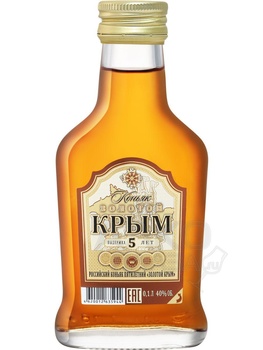 Коньяк Золотой Крым 5 лет 0.1 л