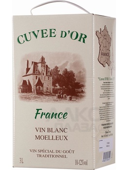 Вино Кюве д’Ор 3 л белое полусладкое