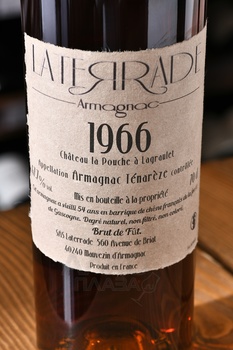Laterrade Armagnac Tenareze Brut de Fut - арманьяк Латеррад Тенарез Брют де Фют 1966 год 0.7 л