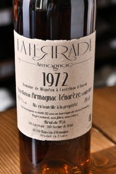 Laterrade Armagnac Tenareze Brut de Fut - арманьяк Латеррад Тенарез Брют де Фют 1972 год 0.7 л 