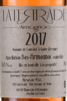 Laterrade Bas Armagnac Brut de Fut 2017 - арманьяк Латеррад Ба-Арманьяк Брют де Фут 2017 год 0.7 л