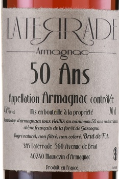 Laterrade 50 ans Brut de Fut - арманьяк Латеррад 50 лет Брют де Фют 0.7 л