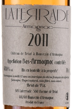 Laterrade Bas Armagnac Brut de Fut 2011 - арманьяк Латеррад Ба-Арманьяк Брют де Фут 2011 год 0.7 л