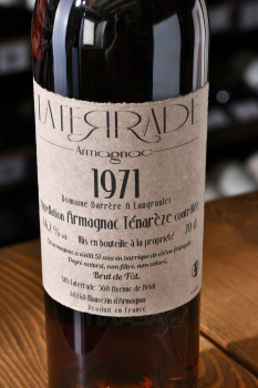 Laterrade Armagnac Tenareze Brut de Fut - арманьяк Латеррад Тенарез Брют де Фют 1971 год 0.7 л