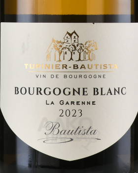 Tupinier-Bautista Bourgogne La Garenne - вино Тюпинье-Ботиста Ля Гаренн Бургонь 0.75 л белое сухое