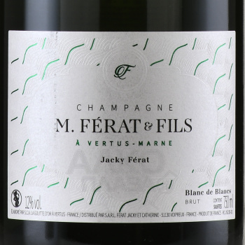 Champagne M. Ferat & Fils Jacky Ferat Brut Blanc de Blancs Premier Cru - шампанское М.Фера э Фис Жаки Фера Блан де Блан Брют Премьер Крю 0.75 л белое брют