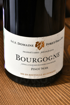 Bourgogne Domaine Forey Pere et Fils Pinot Noir - вино Бургонь Домэн Форе Пэр э Фис Пино Нуар 2020 год 0.75 л красное сухое