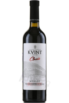 Kvint Merlot Classic dry - вино Квинт Мерло Классик 0.75 л красное сухое