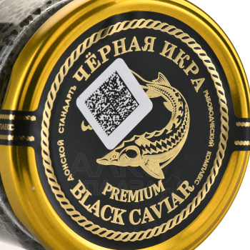 Икра чёрная Донской Стандартъ зернистая сибирского осетра 200 гр в ст/б