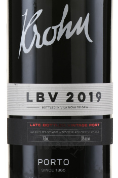 Krohn Late Bottled Vintage Porto - портвейн Крон Лейт Ботелд Винтаж Порто 0.75 л красный