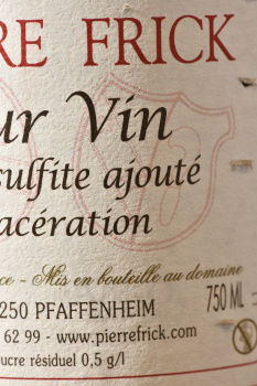 Pierre Frick Riesling Carriere Alsace - вино Пьер Фрик Рислинг Каррьер Эльзас 2020 год 0.75 л белое сухое