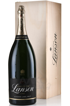 Lanson le Black Label Brut in wooden box - шампанское Лансон ле Блэк Лейбл Брют 6 л белое брют в д/у