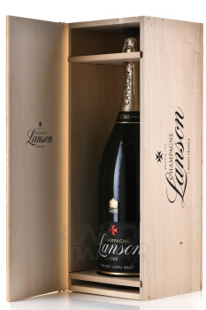 Lanson le Black Label Brut in wooden box - шампанское Лансон ле Блэк Лейбл Брют 6 л белое брют в д/у