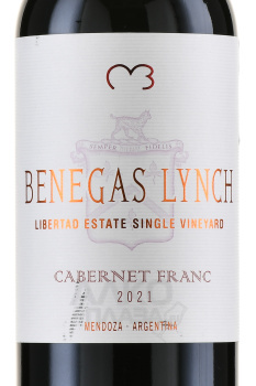 Mendosa Benegas Lynch Libertad Estate Single Vineyard - вино Мендоса Бенегас Линч Либертад Истейт Сингл Виньярд Каберне Фран сухое 0.75 л