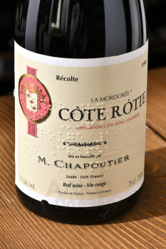 M. Chapoutier Cote Rotie La Mordoree - вино Кот-Роти Ля Мордорэ М. Шапутье 1998 год 0.75 л красное сухое