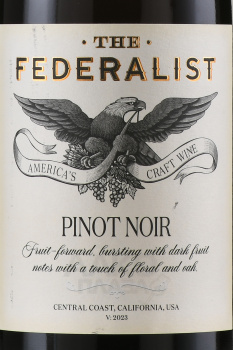 The Federalist Central Coast Pinot Noir - вино Федералист Сентрал Кост Пино Нуар 0.75 л красное сухое