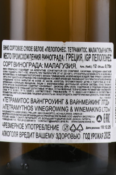 Tetramythos Malagousia Natur - вино Тетрамитос Малагузия Натур 0.75 л белое сухое