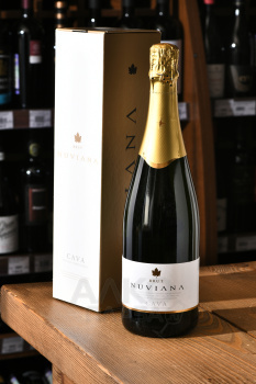 Nuviana Brut Cava - игристое вино Кава Нувиана Брют 0.75 л белое брют в п/у