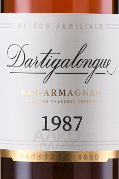 Vintage Bas Armagnac Dartigalongue 1987 - арманьяк Винтаж Ба Арманьяк Дартигалон 1987 года 0.5 л