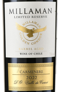 Millaman Limited Reserve Carmenere - вино Милламан Лимитед Резерв Карменер 0.75 л красное сухое