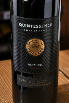 Zinfandel Ripasso Quintessence Collection - вино Зинфандель Рипассо Квинтэссенция Коллекшн Мысхако 0.75 л красное полусухое