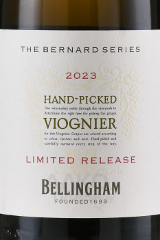 Bellingham The Bernard Series Hand-Picked Viognier - вино Беллингем Бернард Сириез Хэнд-Пикт Вионье 0.75 л