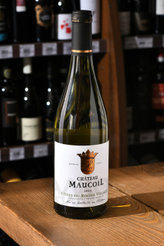 Chateau Maucoil Cotes du Rhone Villages - вино Шато Мокуаль Кот-Дю-Рон-Вилляж 0.75 л белое сухое
