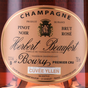 Herbert Beaufort Cuvee Yllen Brut Rose Bouzy Premier Cru - шампанское Эрбер Бофор Кюве Иллен Брют Розе Премье Крю 0.75 л
