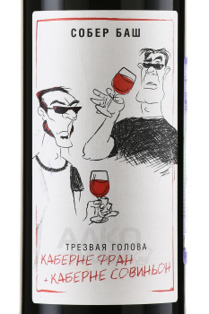 Вино Трезвая голова Каберне Фран+Каберне Совиньон 0.75 л красное сухое