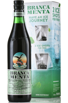 Branca Menta - ликер Бранка Мента 0.7 л в п/у + 2 рюмки