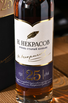 Коньяк ОС Н. Некрасов 25 лет 0.35 л в п/у