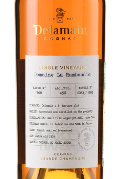Delamain Domaine La Rambaudie Grande Champagne - коньяк Делямэн Домэн Ла Рамбоди Гранд Шампань 0.7 л в п/у