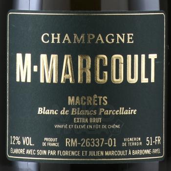 M. Marcoult Macrets Blanc de Blancs Parcellaire Extra Brut - шампанское М. Марку Макре Блан де Блан Парселер 0.75 л белое экстра брют