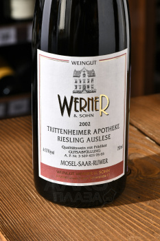 Weingut Werner & Sohn Trittenheimer Apotheke Riesling Auslese - вино Вайнгут Вернер у Зон Триттенхаймер Апотеке Рислинг Ауслезе 0.75 л белое сладкое