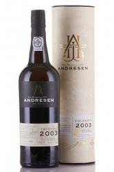 Andresen Colheita gift tube 2003 - портвейн Андресен Колейта 2003 год 0.75 л в тубе