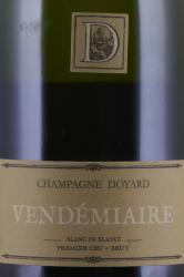 Champagne Doyard Cuvee Vendemiaire Blanc de Blancs Premier Cru Brut - шампанское Дойар Кюве Вандемьер Блан де Блан Премье Крю 0.75 л