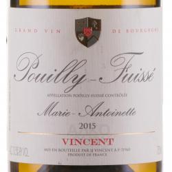 вино Пуйи-Фюиссе Мари-Антуанет 0.75 л белое сухое этикетка