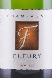 Fleury Blanc de Noirs Demi-Sec - шампанское Флери Блан де Нуар Деми-Сек 0.75 л